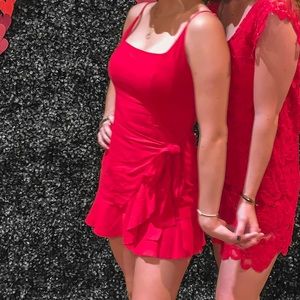 women’s red princess polly mini dress